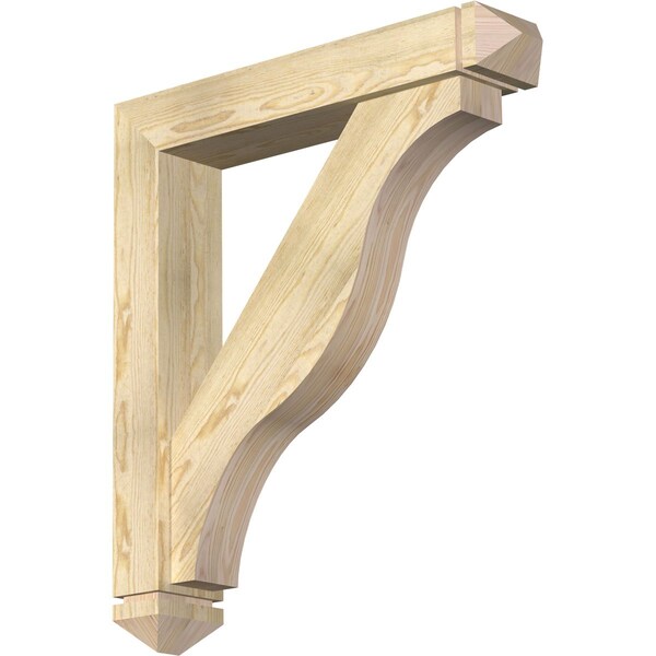 Ekena Millwork Funston Arts and Crafts Rough Sawn Bracket w/ Offset Brace, Douglas Fir, 6"W x 32"D x 36"H BKT0604X32X36FST03RDF - main